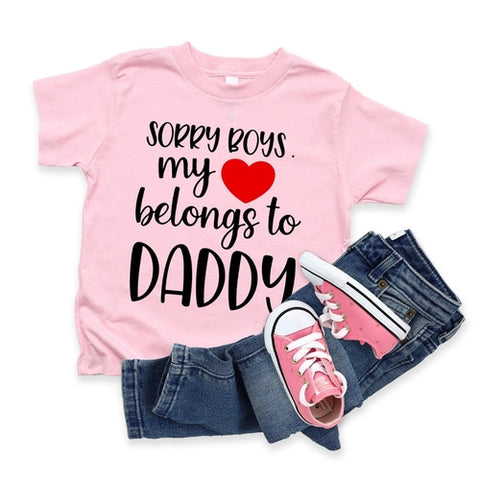 Heart Belongs To Daddy Toddler Tee