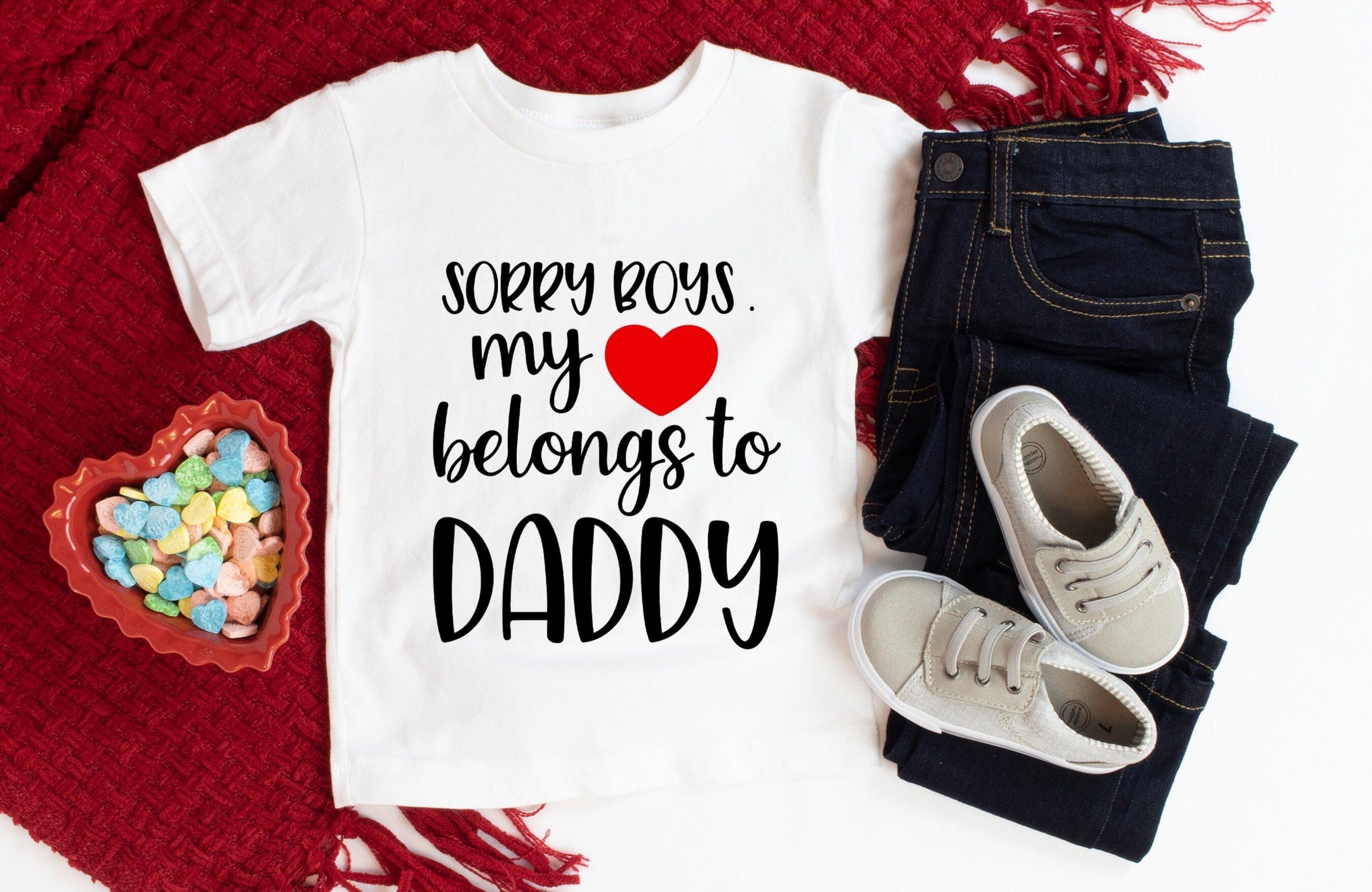 Heart Belongs To Daddy Toddler Tee