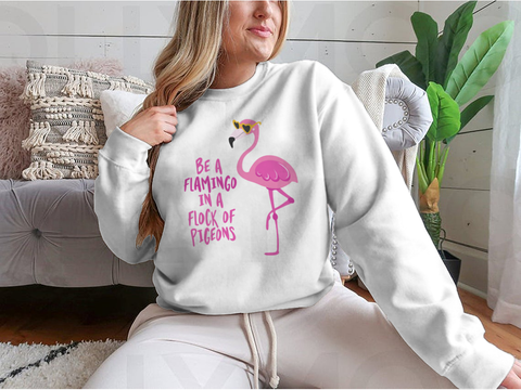 Be A Flamingo In A Flock Of Pigeons Motivational Quote Design for