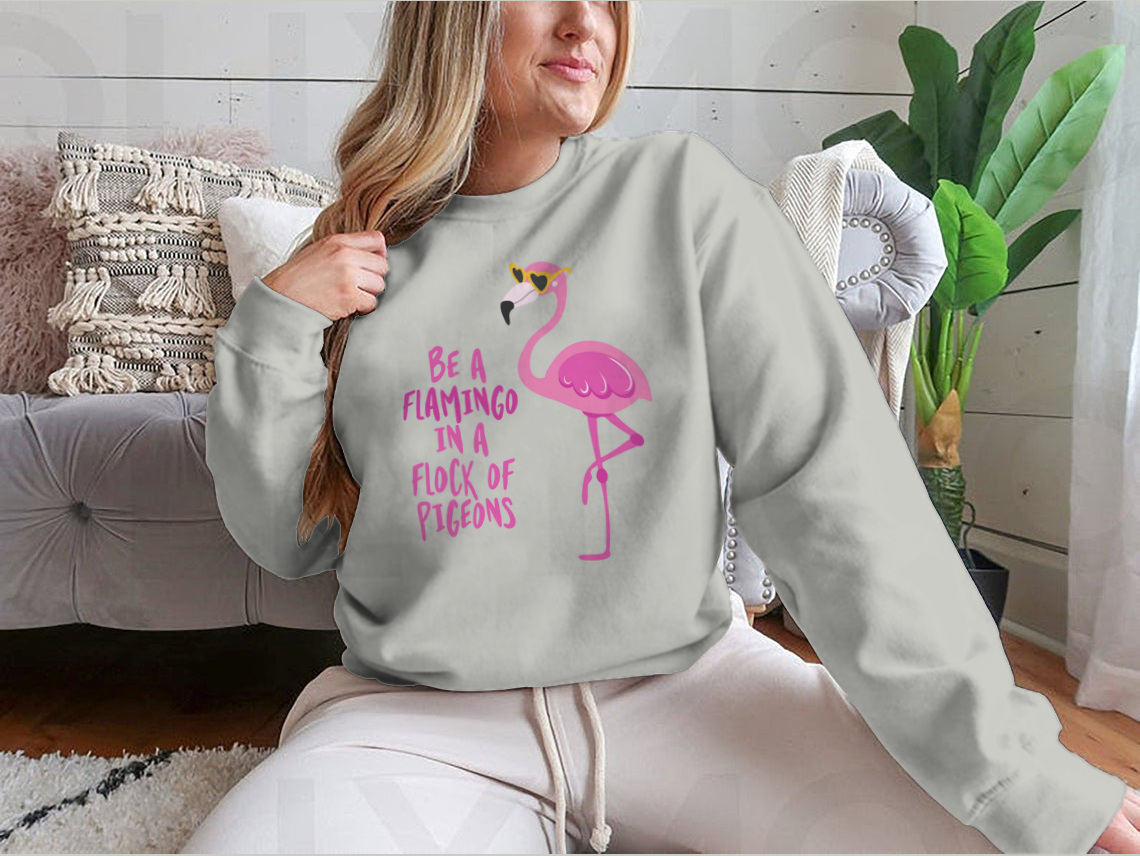 Be A Flamingo In A Flock Of Pigeons Motivational Quote Design for