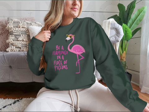 Be A Flamingo In A Flock Of Pigeons Motivational Quote Design for